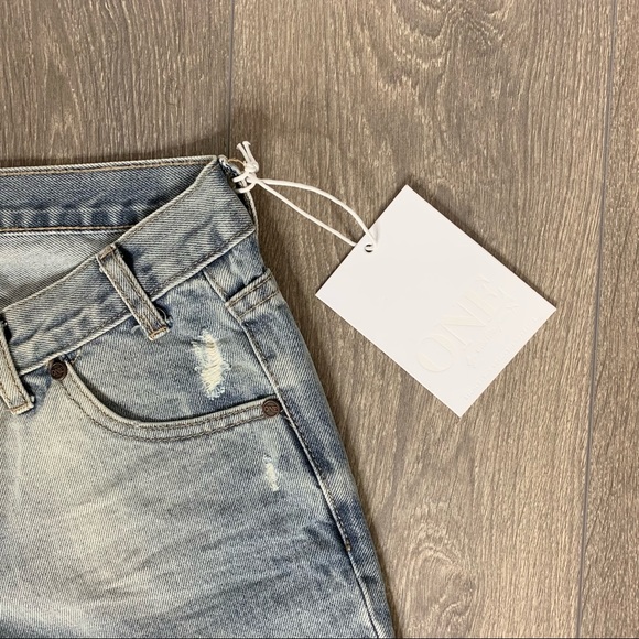 One Teaspoon Blue Blossom Freebirds Skinny Jeans Distressed Frayed Hem Cotton - Picture 7 of 15